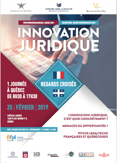 Communiqué de presse :  Première journée à l’innovation Juridique  le 25 février 2019 à Québec